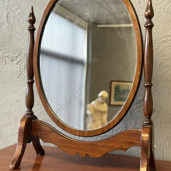 Mahogany Cheval Mirror H56cm.
